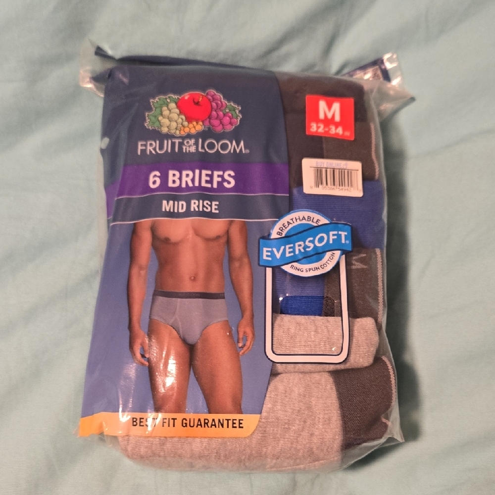 Fruit Of The Loom Mens Medium 6 Pack Briefs